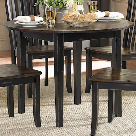 Round Dining Table with Drop Leaves
